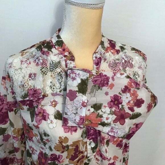 Krazy Kat Floral Blouse Women M - Picture 3 of 8
